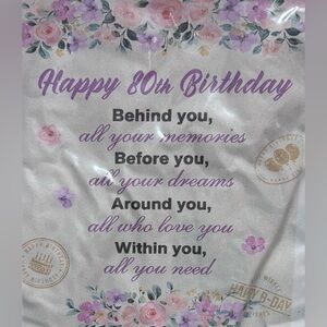 HAPPY 80th BIRTHDAY THROW BLANKET
